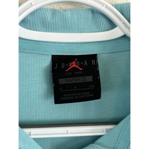 Nike Women's Jordan Cropped‎ Short Sleeve Tight Fit Polo Shirt Blue Small - Picture 3 of 7